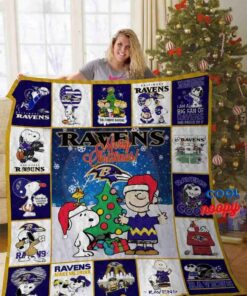 Official Baltimore Ravens Snoopy Quilt Blanket 1