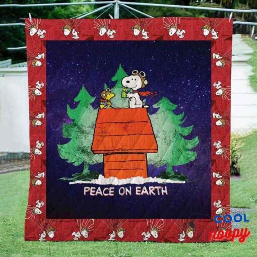 Peace On Earth Snoopy Quilt 1