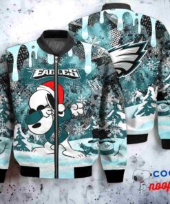 Philadelphia Eagles Snoopy Dabbing The Peanuts Christmas Bomber Jacket 1