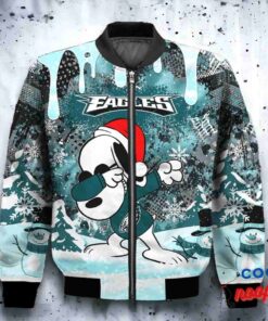 Philadelphia Eagles Snoopy Dabbing The Peanuts Christmas Bomber Jacket 2
