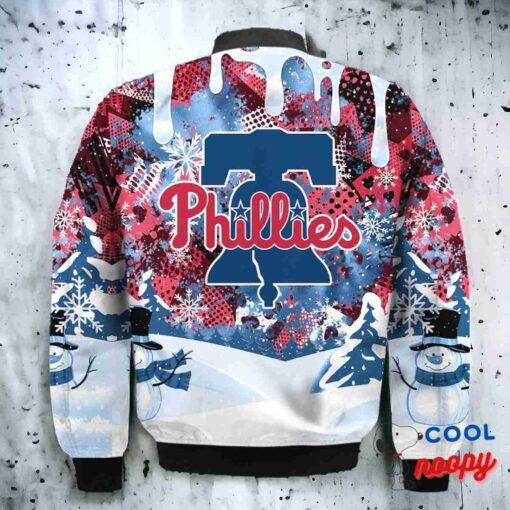 Philadelphia Phillies Snoopy Dabbing The Peanuts Christmas Bomber Jacket 3