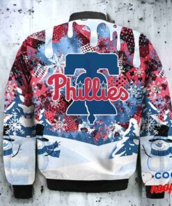 Philadelphia Phillies Snoopy Dabbing The Peanuts Christmas Bomber Jacket 3