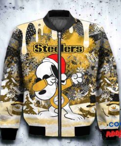 Pittsburgh Steelers Snoopy Dabbing The Peanuts Christmas Bomber Jacket 2