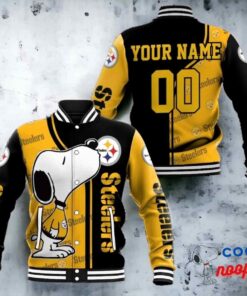 Pittsburgh Steelers Snoopy Personalized Baseball Jacket 2