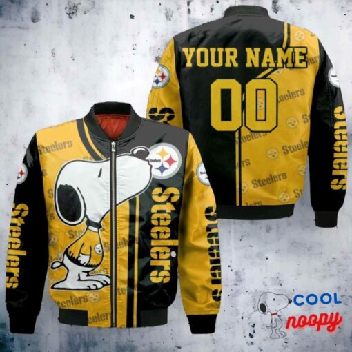 Pittsburgh Steelers Snoopy Personalized Bomber Jacket 3