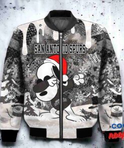 San Antonio Spurs Snoopy Dabbing The Peanuts Christmas Bomber Jacket 2