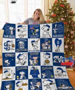 San Diego Padres Snoopy Dog Quilt Blanket 1