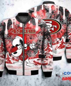 San Francisco 49ers Snoopy Dabbing The Peanuts Christmas Bomber Jacket 1