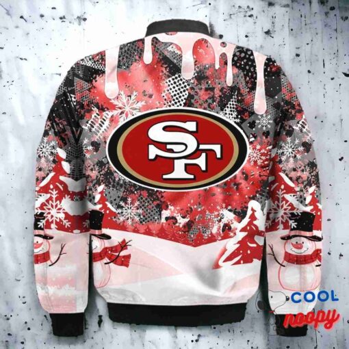 San Francisco 49ers Snoopy Dabbing The Peanuts Christmas Bomber Jacket 3
