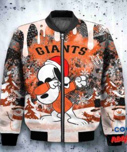 San Francisco Giants Snoopy Dabbing The Peanuts Christmas Bomber Jacket 2
