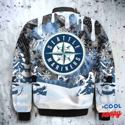 Seattle Mariners Snoopy Dabbing The Peanuts Christmas Bomber Jacket 3