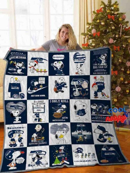Seattle Seahawks Snoopy Quilt Blanket 1