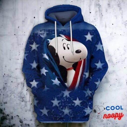 Snoopy American Flag 3D Zip Hoodie 2
