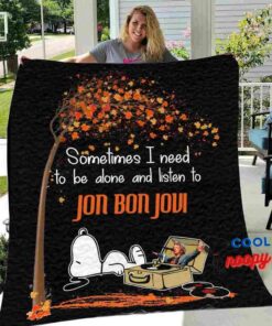 Snoopy And Jon Bon Jovi Quilt Blanket 1