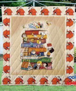 Snoopy Book Quilt Blanket 1