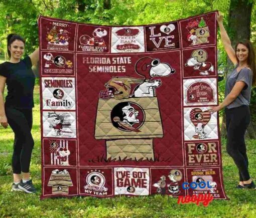 Snoopy Florida State Seminoles Collection Fan Made Quilt Blanket 2