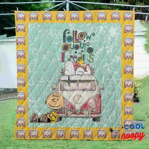 Snoopy Follow Your Dreams Quilt Blanket 1
