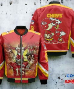 Snoopy Kansas City Chiefs Afc West Division Champions Division Super Bowl Bomber Jacket 2