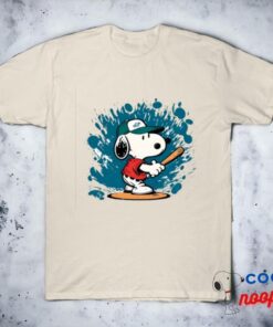 Snoopy Play Baseball Abstract T Shirt 1