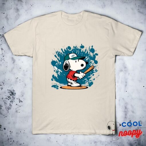 Snoopy Play Baseball Abstract T Shirt 1