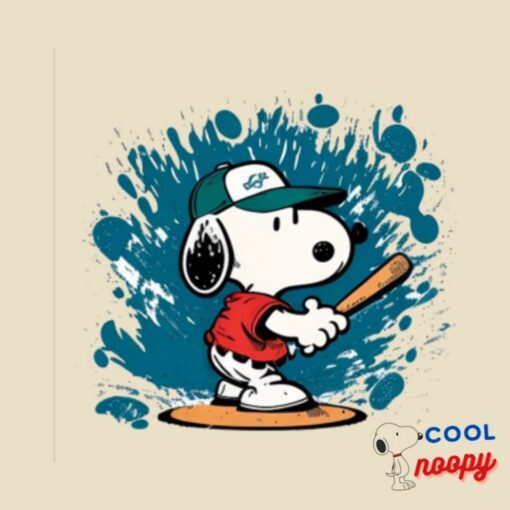 Snoopy Play Baseball Abstract T Shirt 2