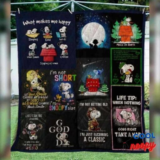 Snoopy Quotes Quilt Blanket 1