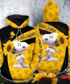 Snoopy Sunflower Peanuts 3D Zip Hoodie 2