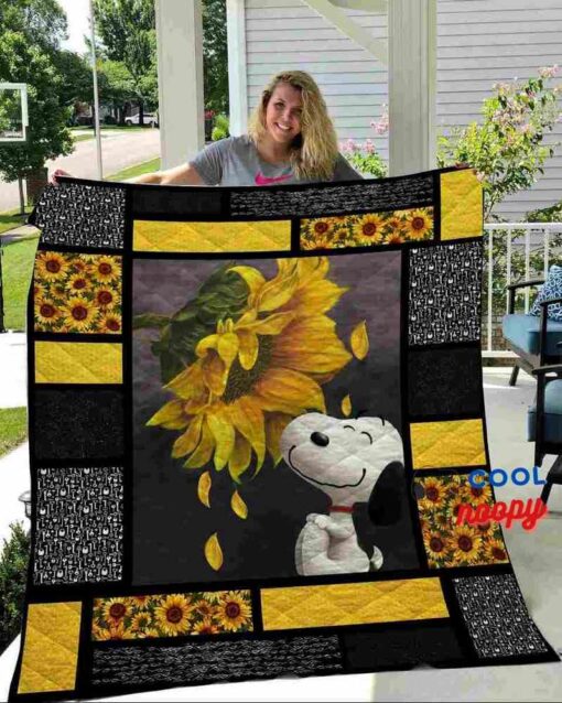 Snoopy Sunflower Quilt Blanket 1