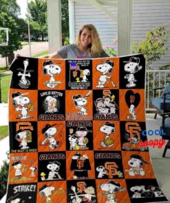 Stylish San Francisco Giants Snoopy Quilt Blanket 1