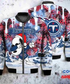 Tennessee Titans Snoopy Dabbing The Peanuts Christmas Bomber Jacket 1