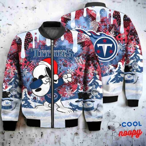 Tennessee Titans Snoopy Dabbing The Peanuts Christmas Bomber Jacket 1