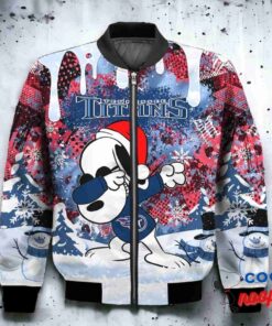 Tennessee Titans Snoopy Dabbing The Peanuts Christmas Bomber Jacket 2