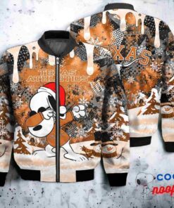 Texas Longhorns Snoopy Dabbing The Peanuts Christmas Bomber Jacket 1
