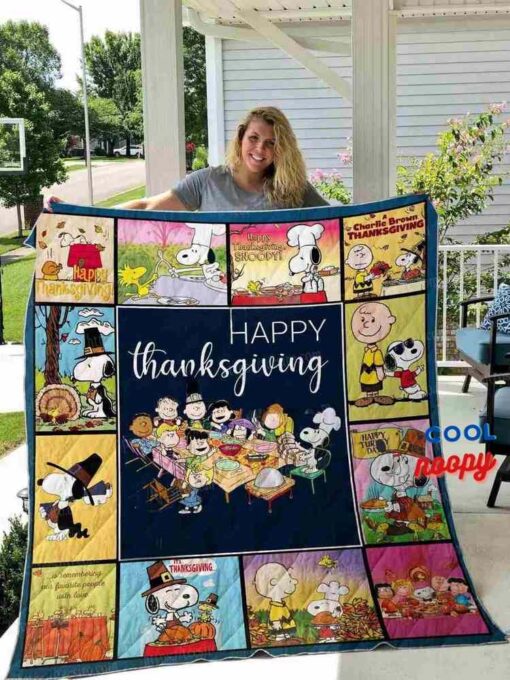 Thanksgiving Snoopy Quilt Blanket 1