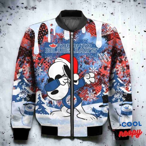 Toronto Blue Jays Snoopy Dabbing The Peanuts Christmas Bomber Jacket 2