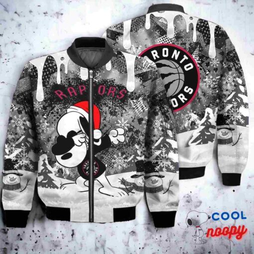 Toronto Raptors Snoopy Dabbing The Peanuts Christmas Bomber Jacket 1