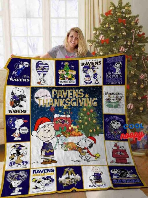 Trending Baltimore Ravens Snoopy Quilt Blanket 1