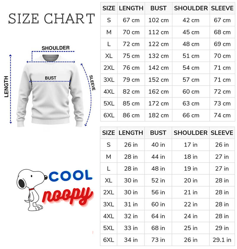 Ugly Sweater Size Guide