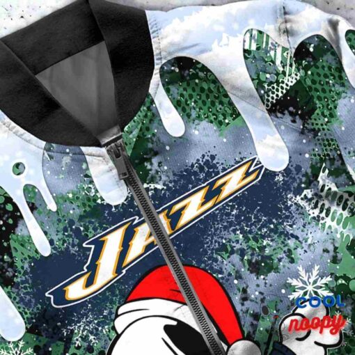 Utah Jazz Snoopy Dabbing The Peanuts Christmas Bomber Jacket 5