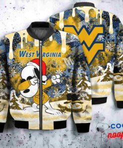 West Virginia Mountaineers Snoopy Dabbing The Peanuts Christmas Bomber Jacket 1