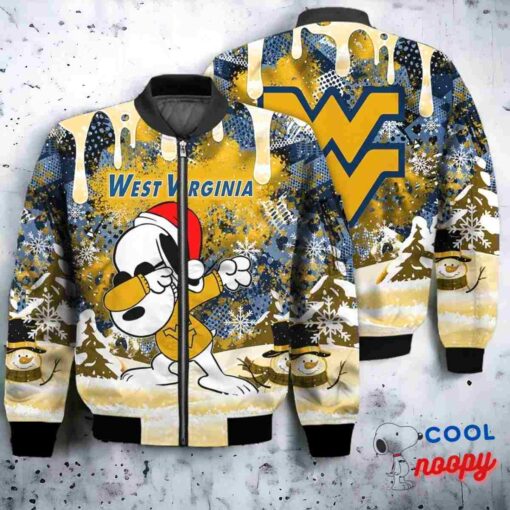 West Virginia Mountaineers Snoopy Dabbing The Peanuts Christmas Bomber Jacket 1