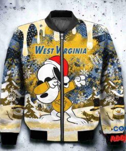 West Virginia Mountaineers Snoopy Dabbing The Peanuts Christmas Bomber Jacket 2