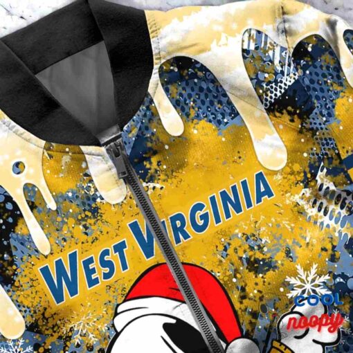 West Virginia Mountaineers Snoopy Dabbing The Peanuts Christmas Bomber Jacket 5