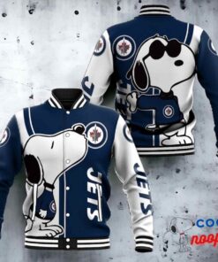 Winnipeg Jets Snoopy Lover Baseball Jacket 2