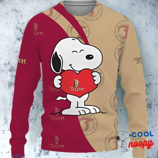 Acadie Bathurst Titan Snoopy Cute Heart Ugly Christmas Sweater 1