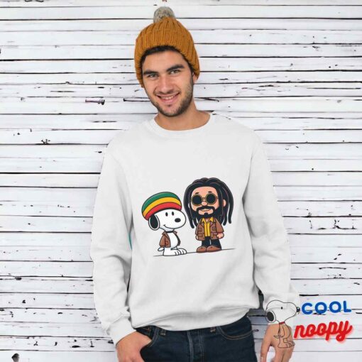 Adorable Snoopy Bob Marley T Shirt 1