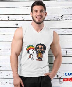 Adorable Snoopy Bob Marley T Shirt 3