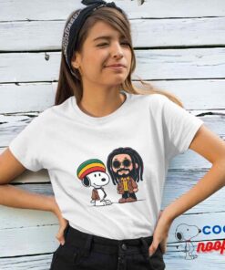 Adorable Snoopy Bob Marley T Shirt 4
