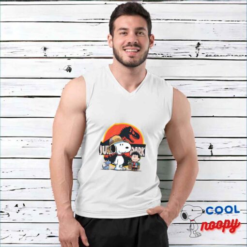 Adorable Snoopy Jurassic Park T Shirt 3