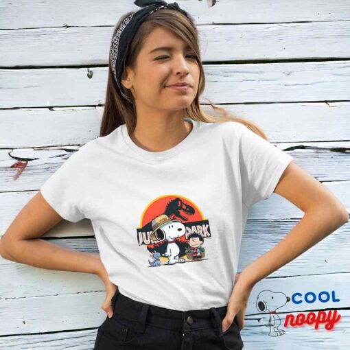 Adorable Snoopy Jurassic Park T Shirt 4